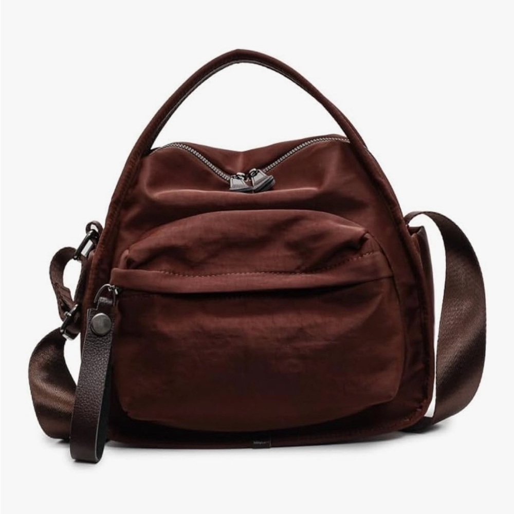 Everyday Brown Nylon Crossbody Bag